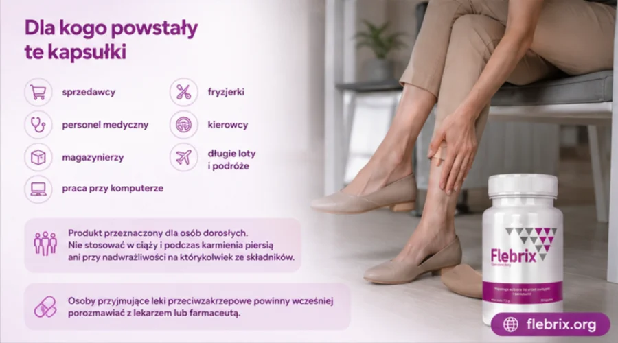Flebrix — kapsułki dla dorosłych pracujących na stojąco i siedząco