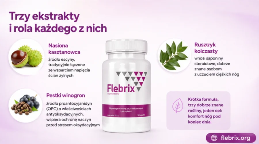 Flebrix — kasztanowiec, ruszczyk kolczasty i pestki winogron w składzie