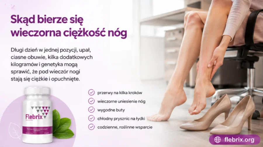 Flebrix — wsparcie dla nóg po długim dniu w jednej pozycji