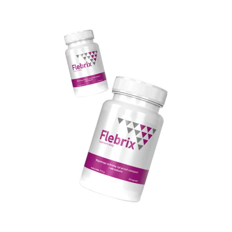 Flebrix — opakowanie kapsułek z etykietą i masą netto 17,2 g